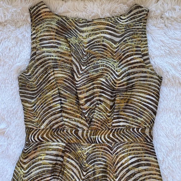 TORY BURCH Gold Silk Sleeveless Knee Length Sheath Dress Size 6 - Picture 3 of 10